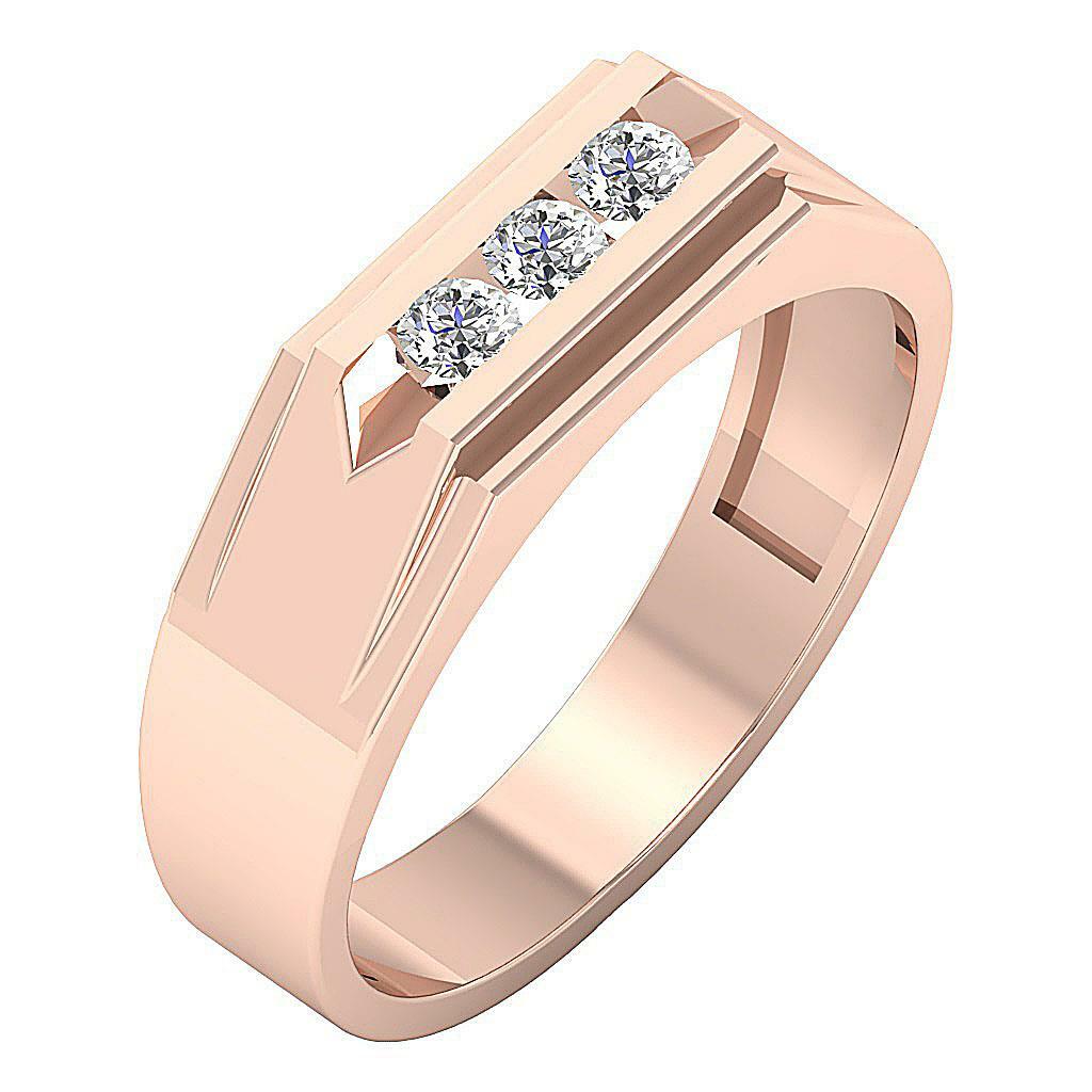 Men’s Wedding Ring VS1 E 0.50 Ct Natural Diamond 14K Solid White Gold 6.90 mm