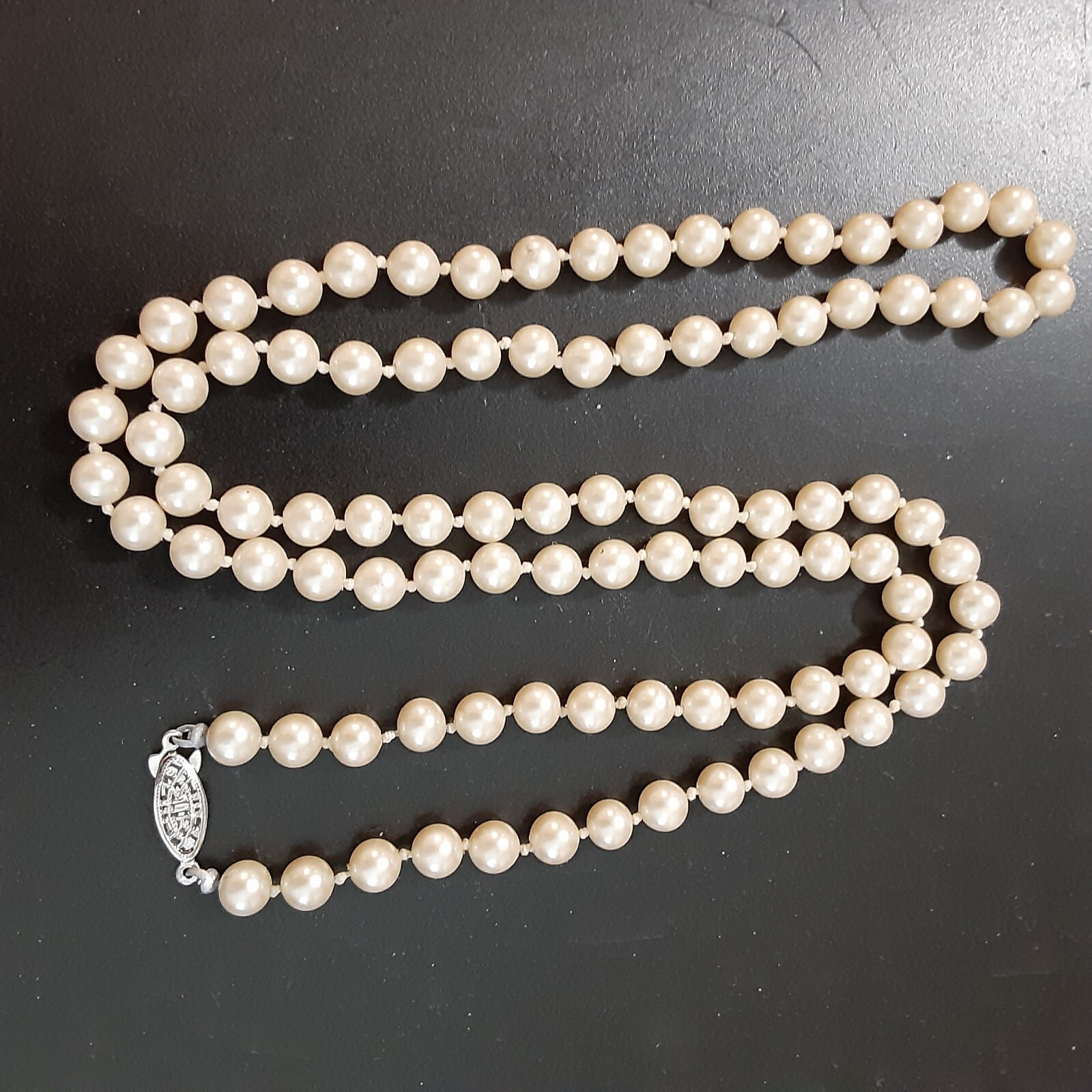 Vintage Faux Pearl Necklace 8 mm 30 in