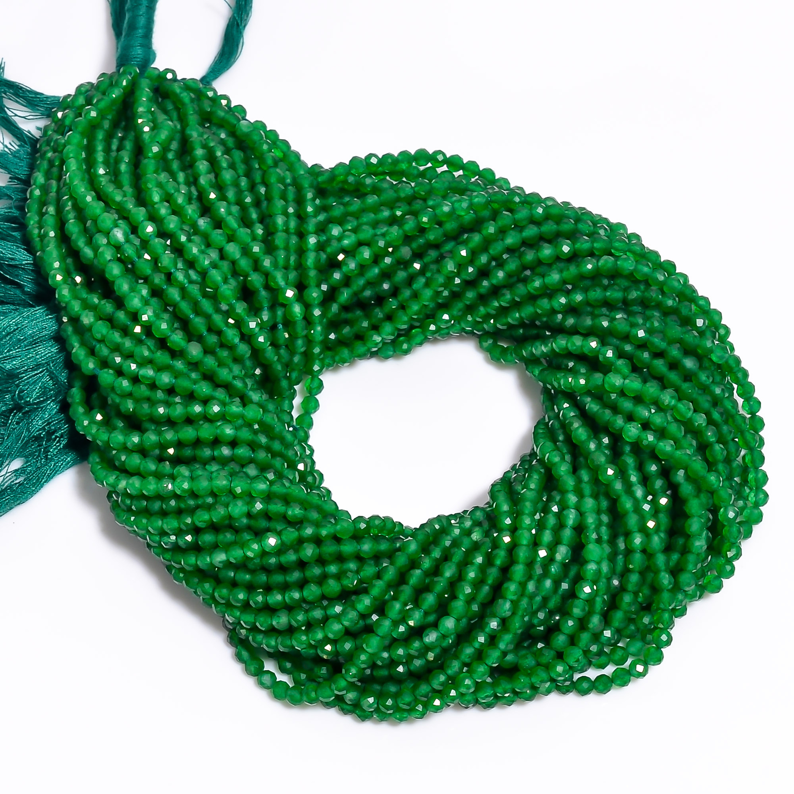 Natural Green Jade Gemstone Rondelle Shape Faceted Beads 3X3 mm Strand 13″ EB263