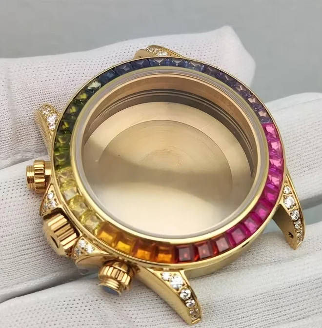 Watch Repair Polished Steel Chronograph Case Bezel For Caliber 7750 Movement