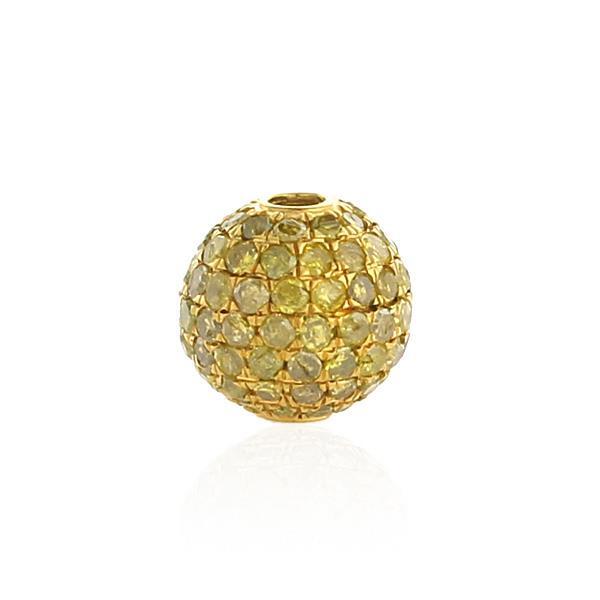 0.8Ct Treated Yellow Diamond Bead Finding 925 Starling Silver