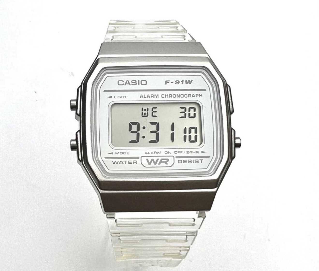Casio F91WS-7 Transparent Resin Band Unisex Watch