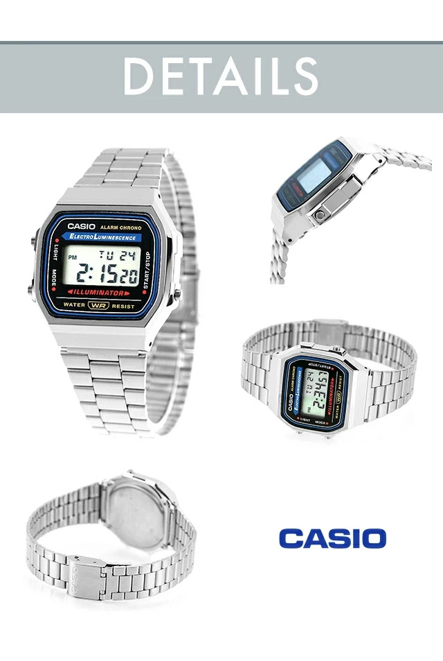 Casio Men’s Quartz Illuminator Alarm Chronograph 36mm Watch A168W-1 New from JPN