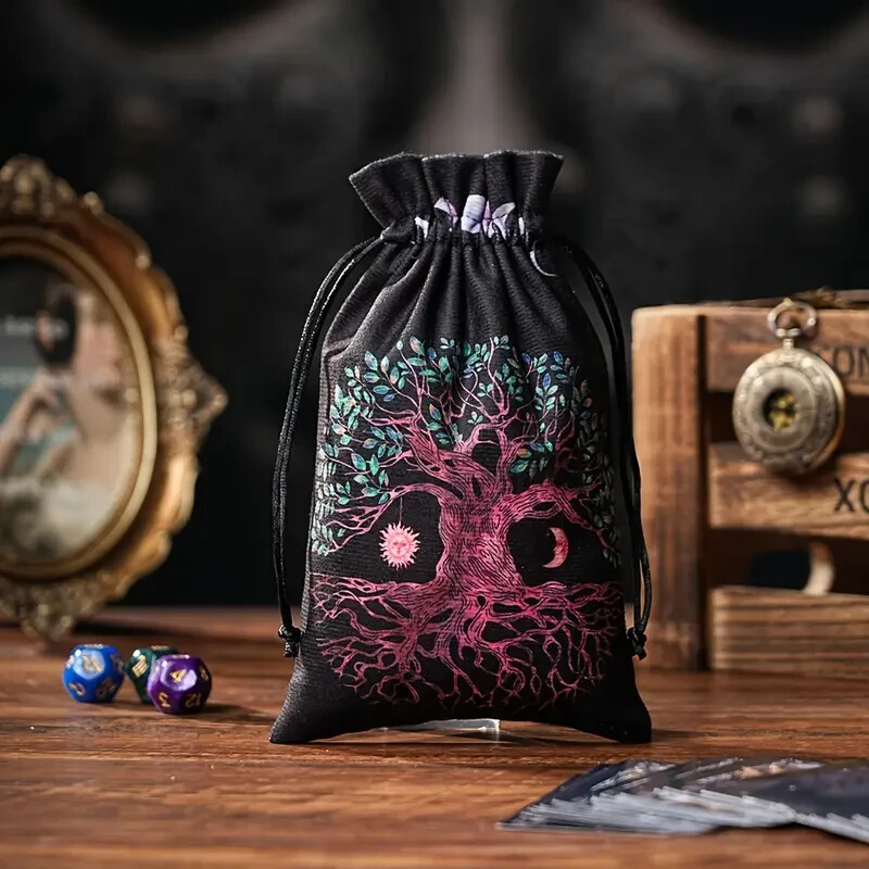 2 PC Random polyester Soft Velvet Jewelry Pouch and 1 Random Free Tarot Deck