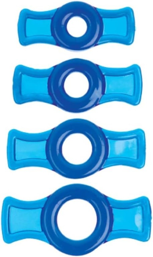 TitanMen 4 C-Ring Set – Adjustable Sizes for Firmer, Thicker Erections in Blue