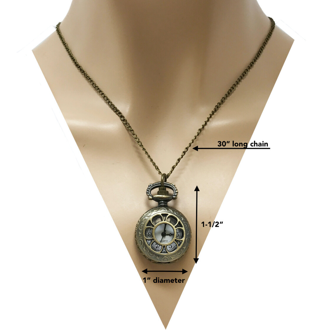 Alice in Wonderland necklace costume accessories jewelry pocket watch