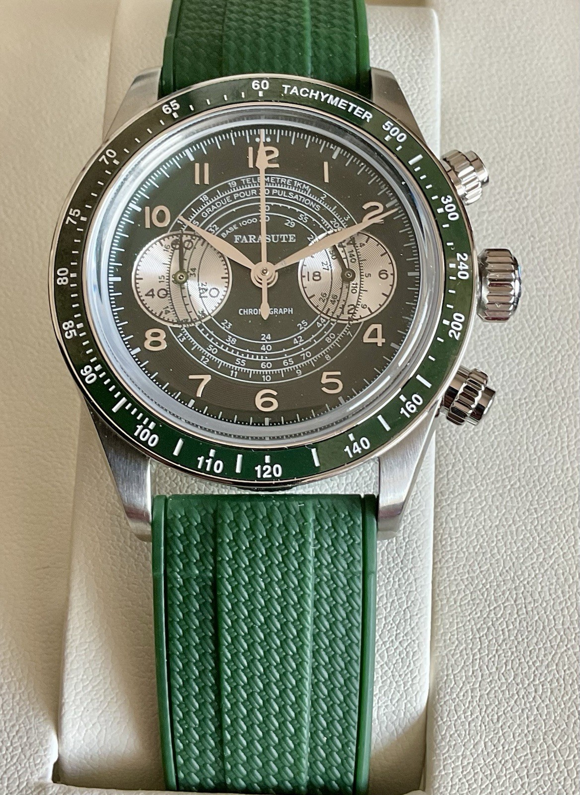 Brand New Full Set Vintage Style Farasute Chronograph Telemetre Scale Tachymeter