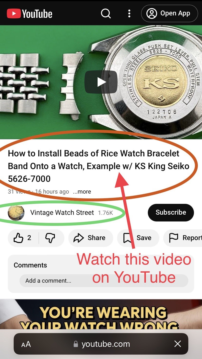 Vintage Style 19mm ROUNDED Beads Of Rice Watch Bracelet Band CLASSIC CLASP FORM