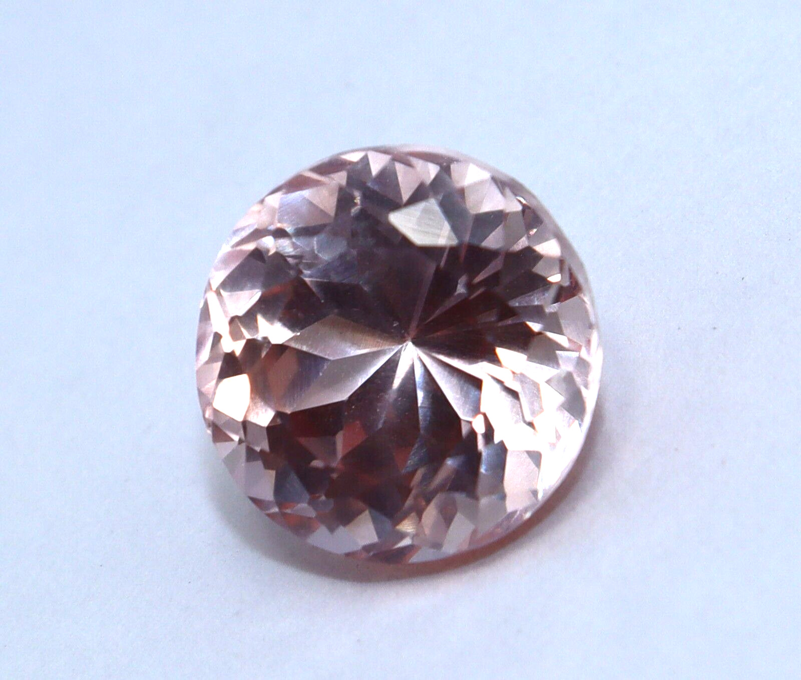 Natural Morganite Certified 10.40 Ct Round Cut Loose Peach Faceted Gemstone