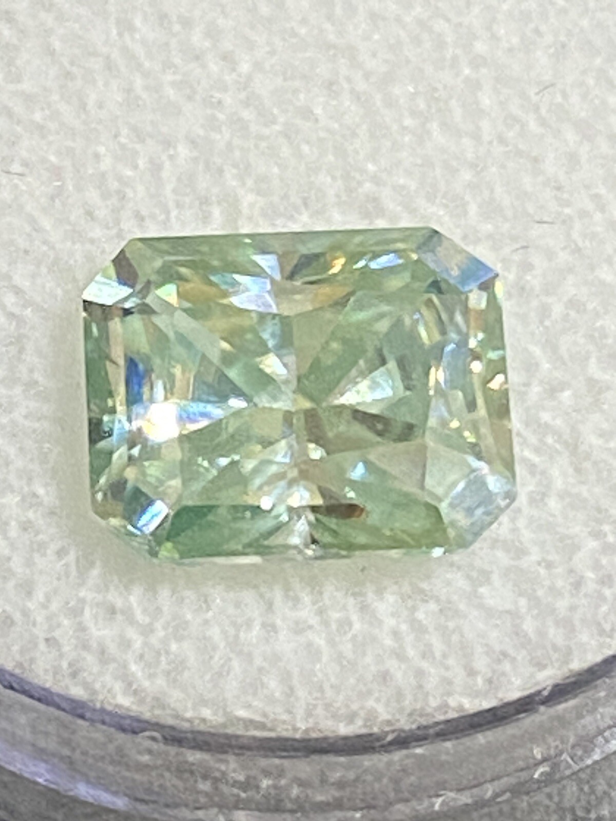 6.40 ct vvs1/12.22MM BLUE WHITE RADIANT LOOSE MOISSANITE RING/PENDANT