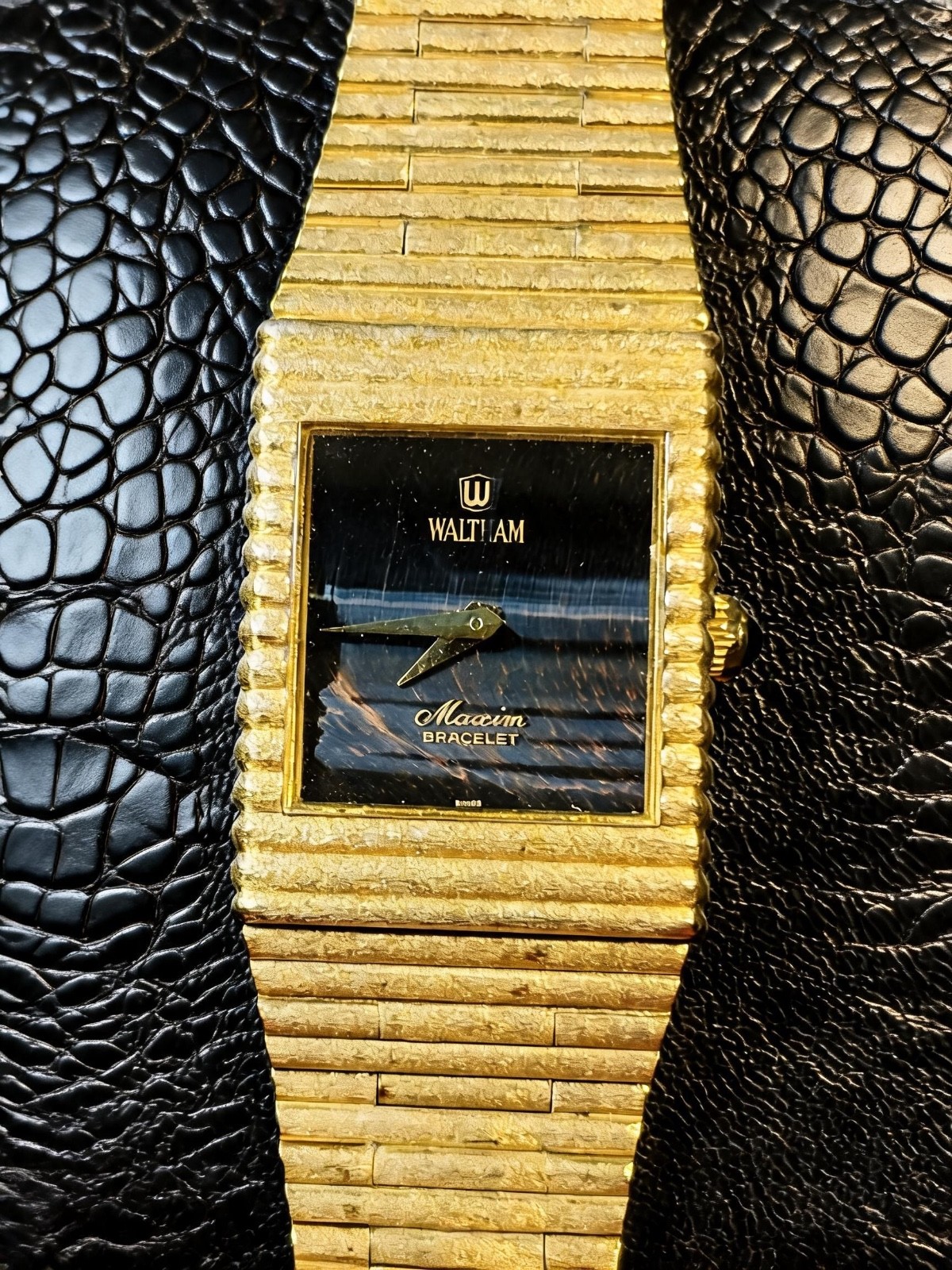 Waltham Maxim Grey Blue Stone Dial Midas Watch with Original Bracelet