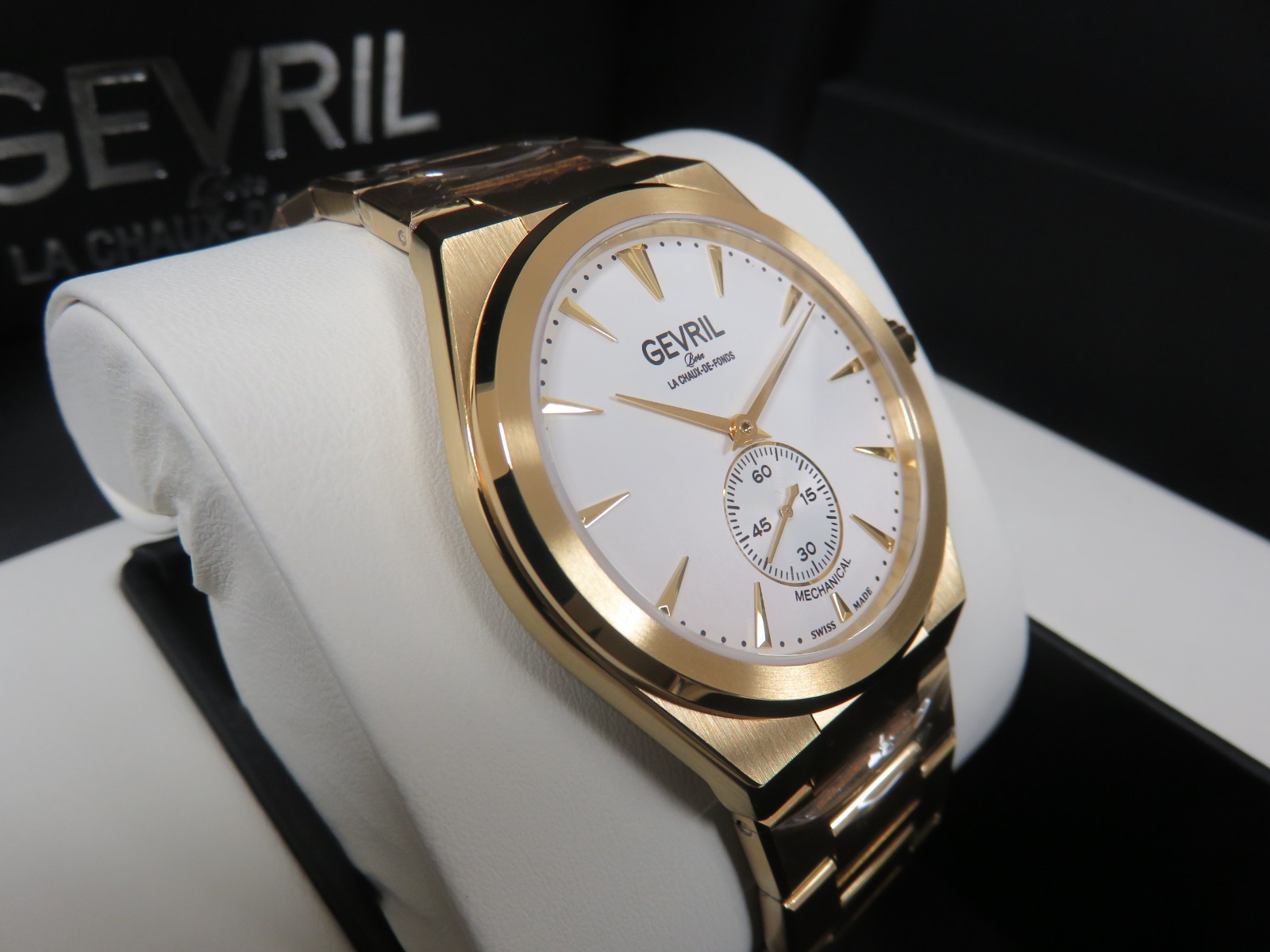 Gevril Men’s 49912B Montauk Sub Dial Swiss Made ETA 7001 Gold IP 40mm Watch