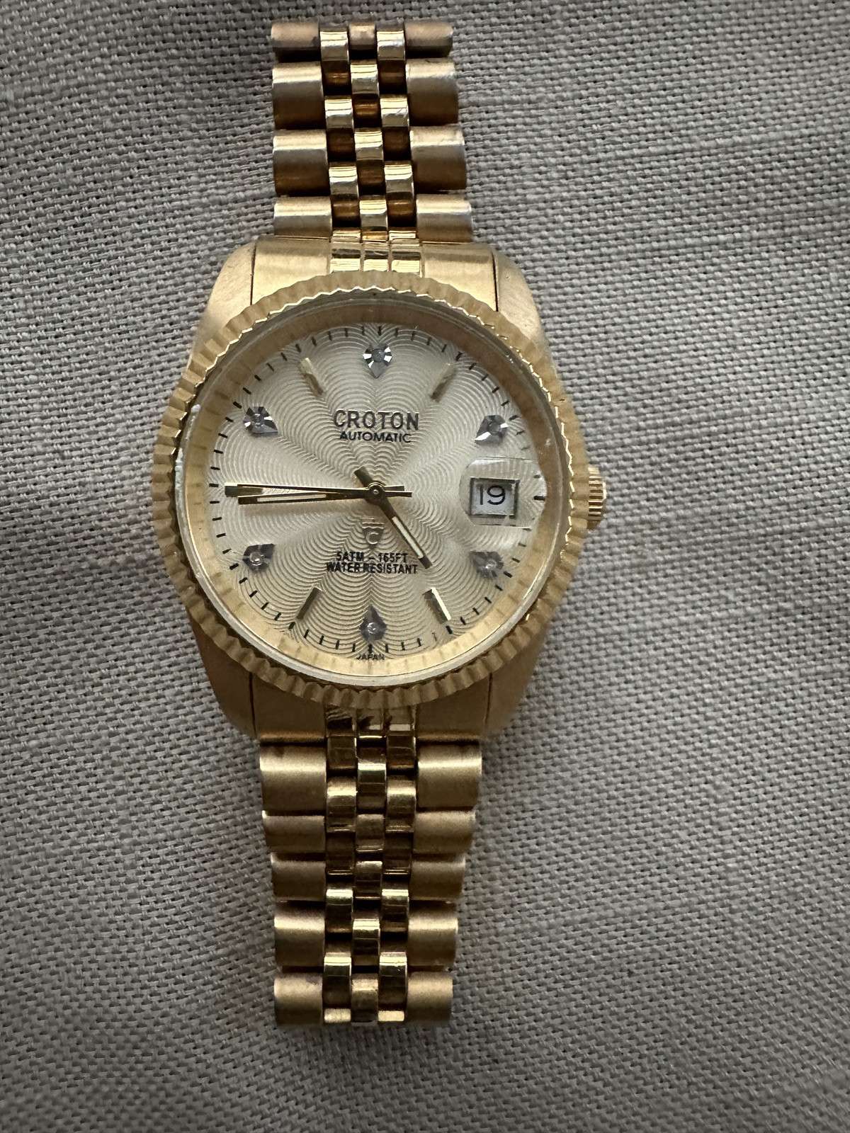 “New” Men’s AUTOMATIC Watch CROTON “President”. Marked Diamonds Dial