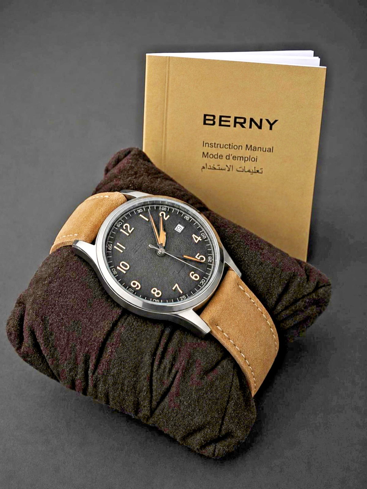 NIB BERNY High Beat 28 J Automatic Crystal Exhibition Back Full Set 🛩️Free Ship
