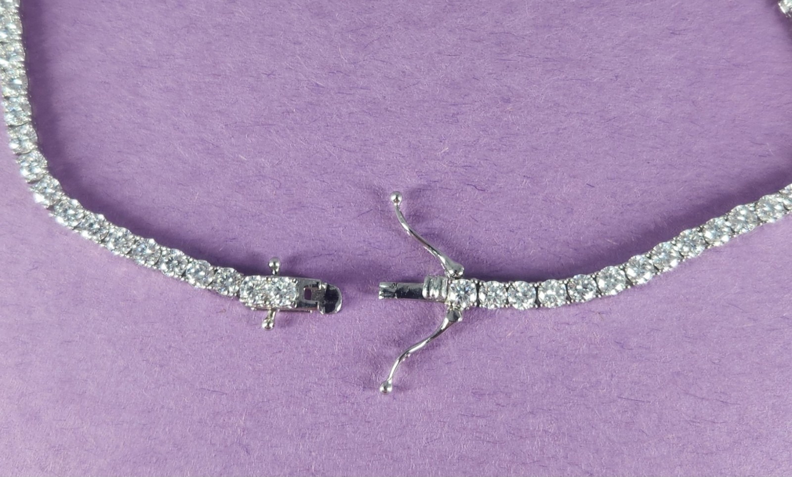 925 Silver + Moissanite 30.0 ct VVM 3mm 20″ Tennis Necklace