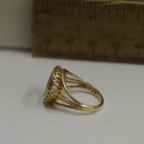 1851 US $1 Gold Piece Type 1 in 14k Ring Size 7 1/2 6.51 Grams