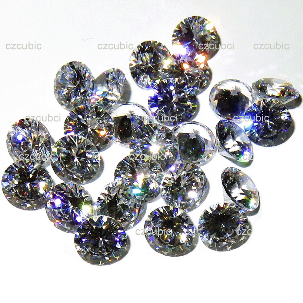 ROUND CUBIC ZIRCOINA LOOSE STONES PACK 1,000 PCS CZ 5A QUALITY 0.7 – 3.0 MM -US