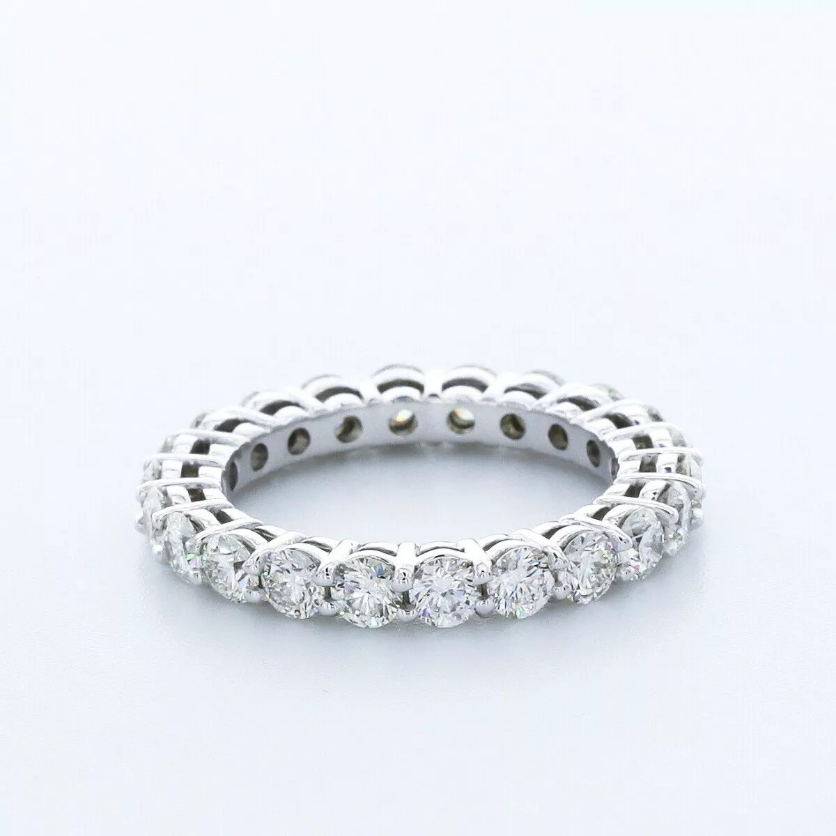 Eternity Wedding Ring Classic Solid 14K Gold 4.20 CT Round Natural Diamond H SI2