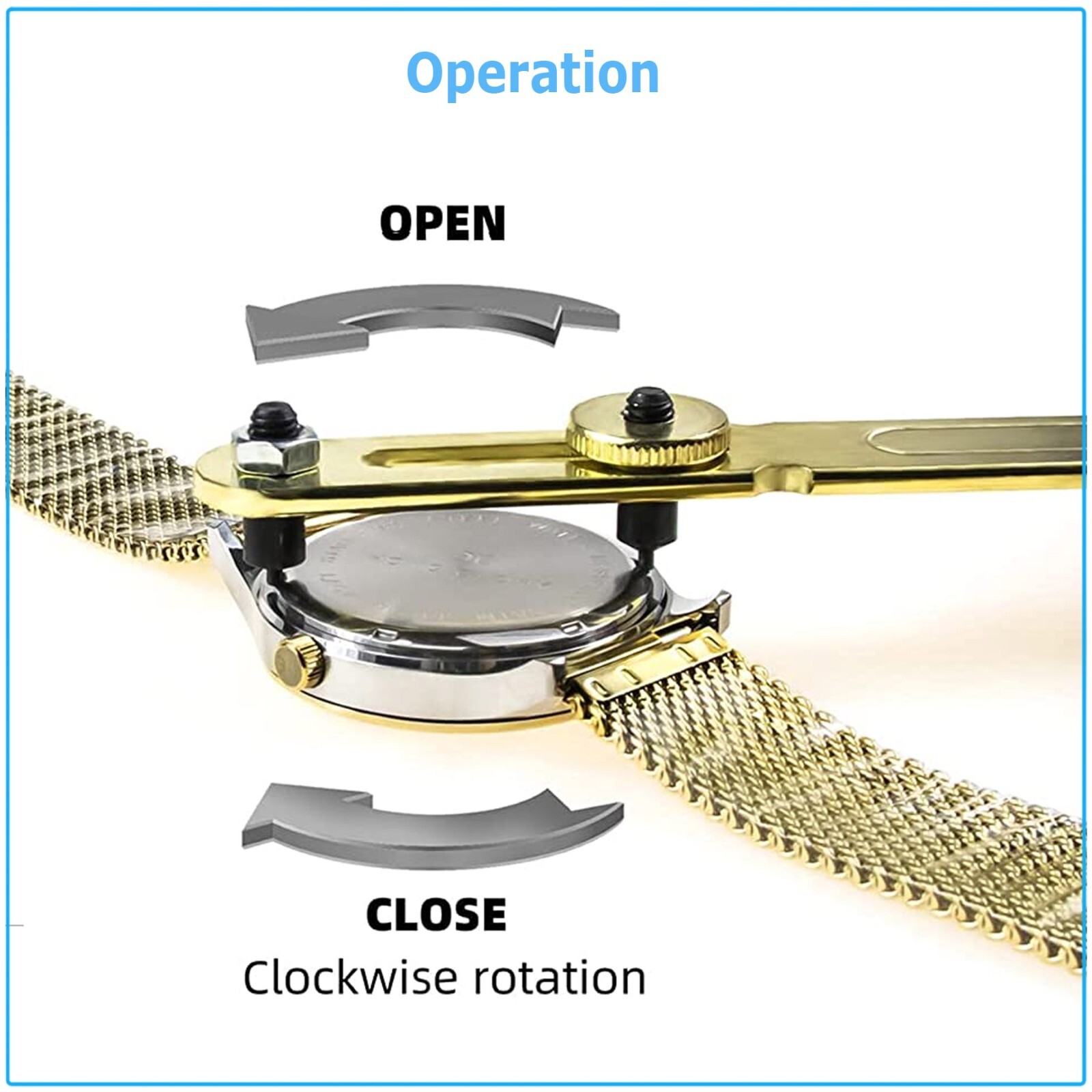 Watch Back Case Cover Opener Adjustable Remover Repair Wrench Watchmaker Tool