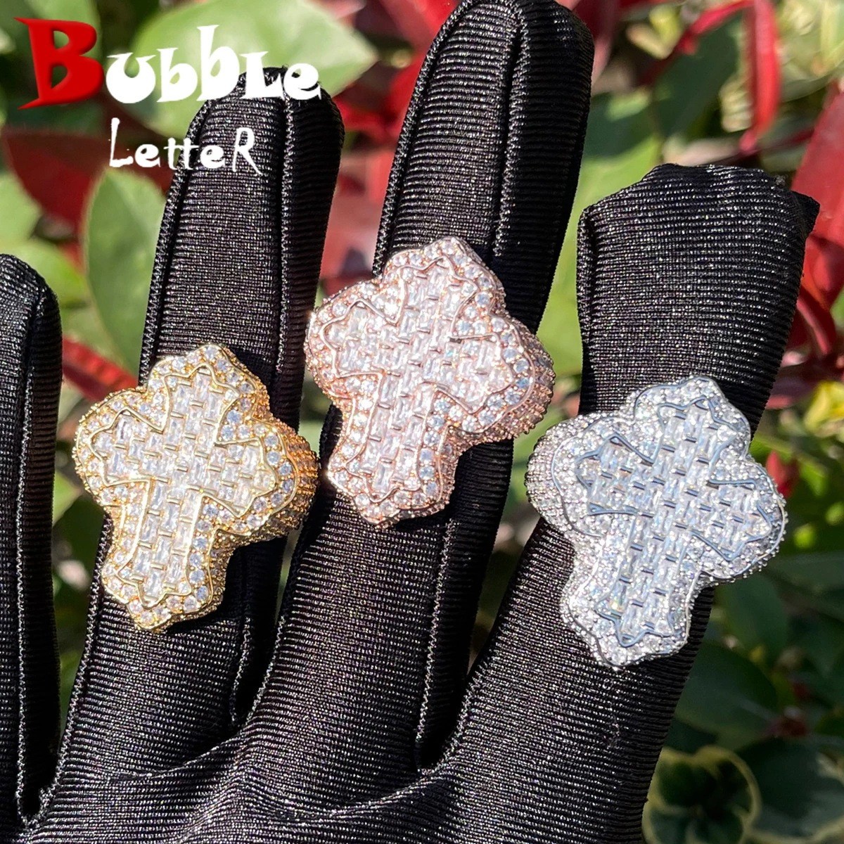 Miami Hip Hop Copper Iced Out Prong set with Cubic Zirconia Ring 7-12