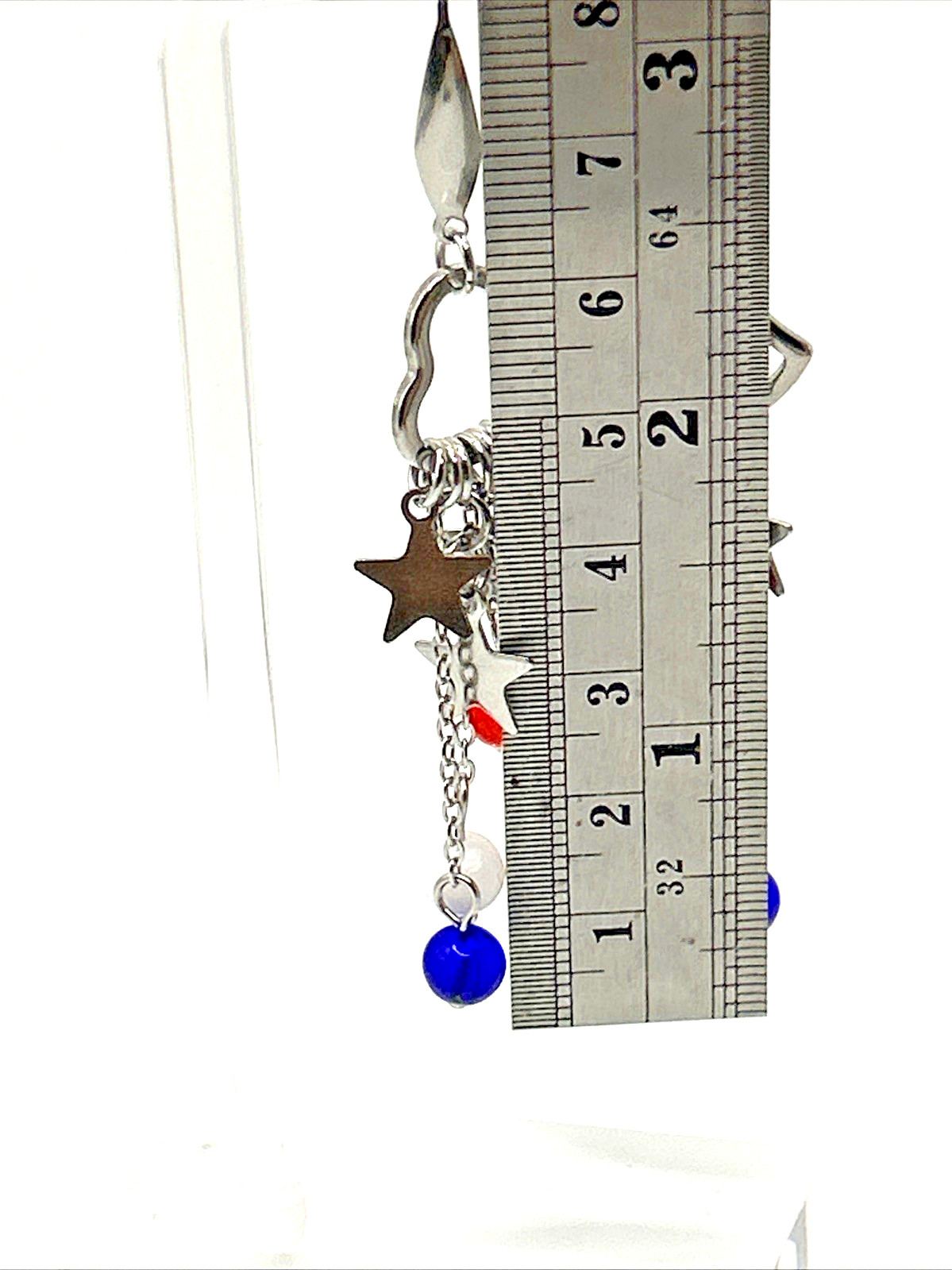 Hearts & Stars Red, White, & Blue Stainless Dangle Earrings USA 250th Patriotic
