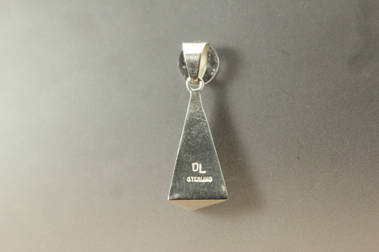 Faux Opal & Turquoise Sterling Silver 925 Pyramid Pendant 3.2 grams (PEN10060)