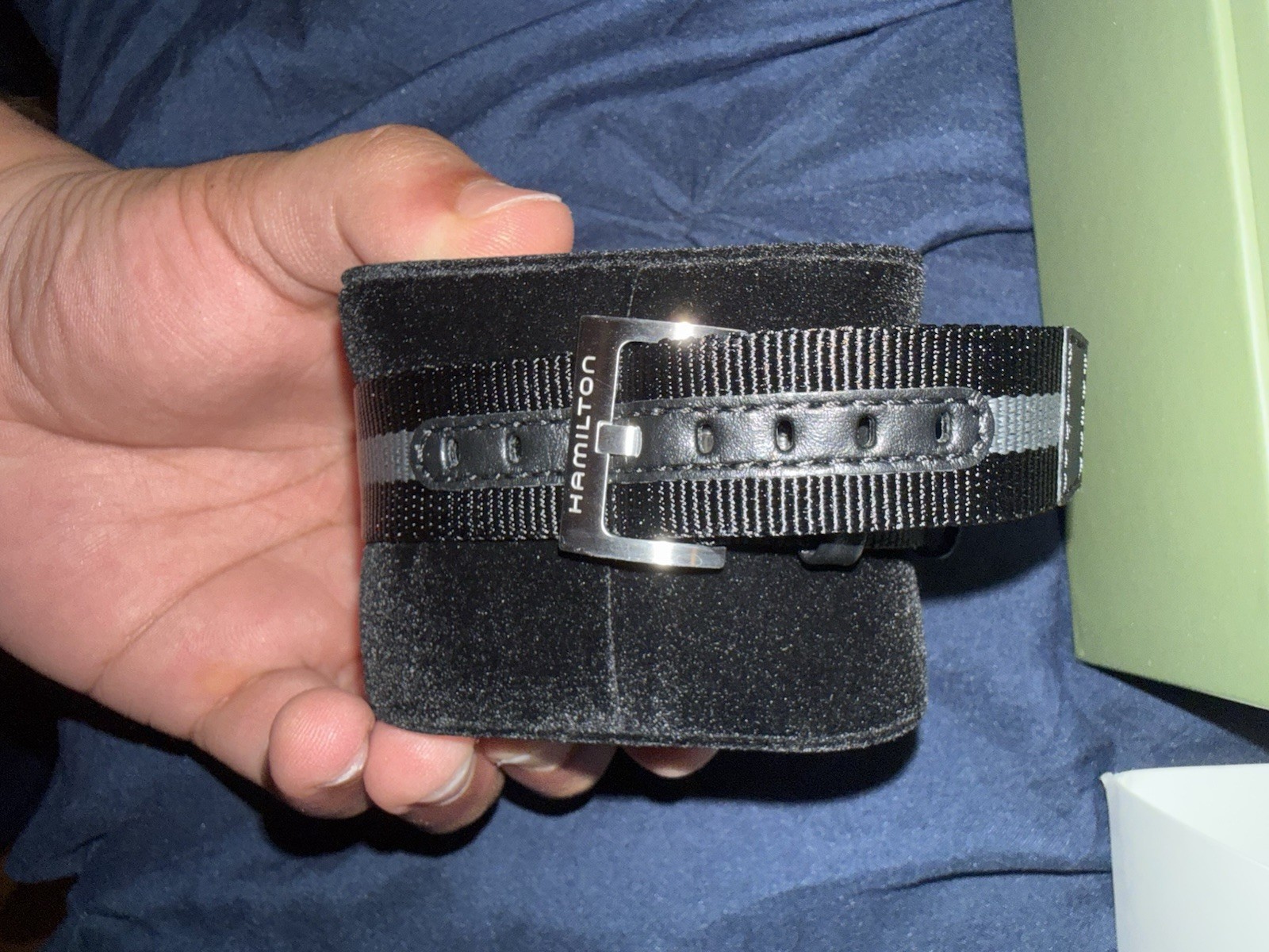 Hamilton Khaki Field Tokyo Alley Cat 38mm Black/Gray NATO Strap Box Papers