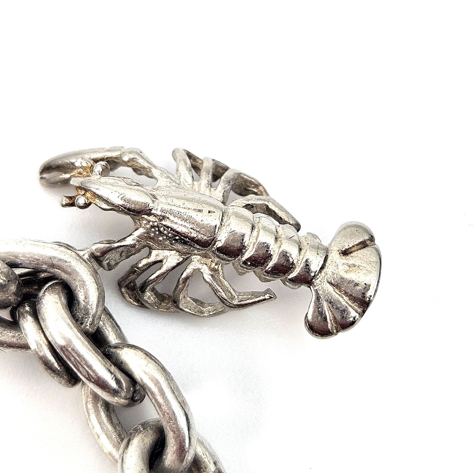 Vintage Sterling Silver 10 Charm Bracelet Nautical Animal Theme 35.4g