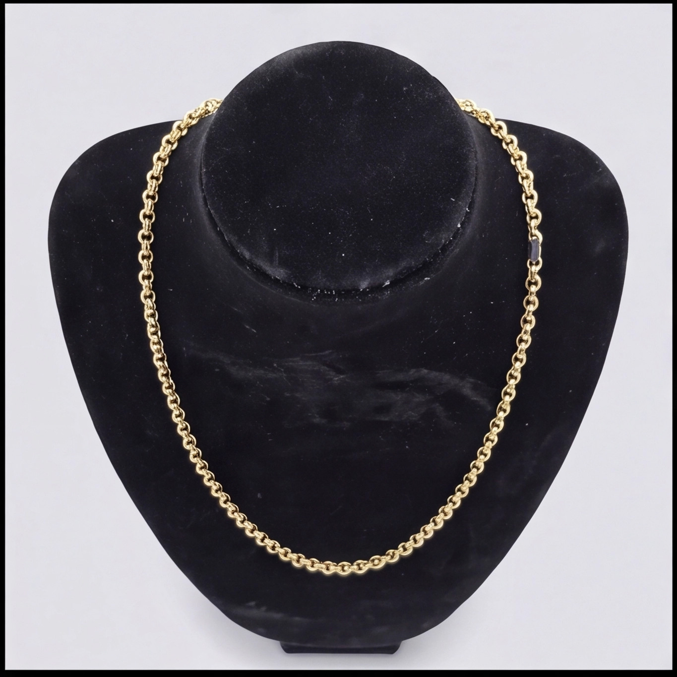 Italian Style 19 inch Rolo Chain 3.9mm Width In 18K Solid Yellow Plain Gold