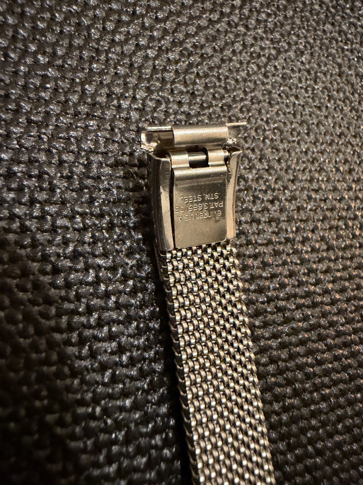 Evinger 13mm open end fixed lug tank Vintage Watch Band Mesh bracelet silver USA