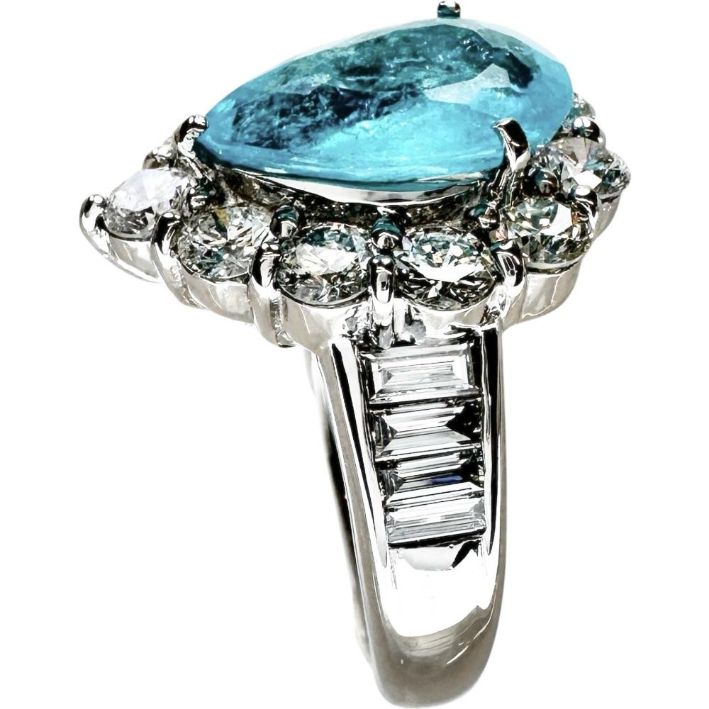 US 6.8 Mitsukoshi Paraiba tourmaline from Mozambique 2.60ct diamond 1.83ct R…