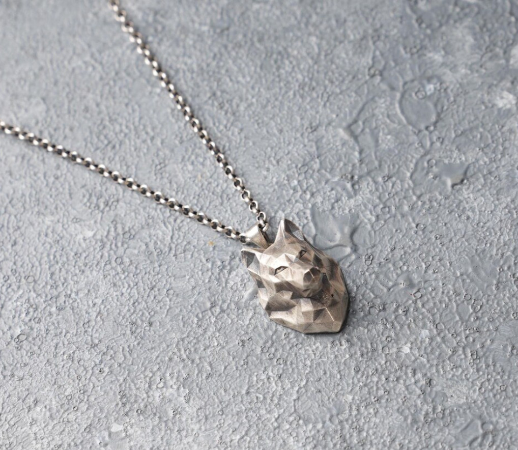Unique Wolf Head Cut Pendant 925 Sterling Silver For Unisex Pendant Necklace
