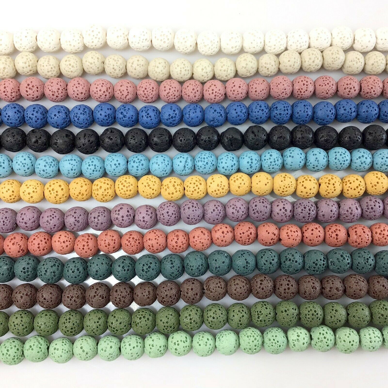 13 Color Lava Stone Bead Rock Round Beads 15″ 6mm 8mm 10mm Jewelry Make Diffuser