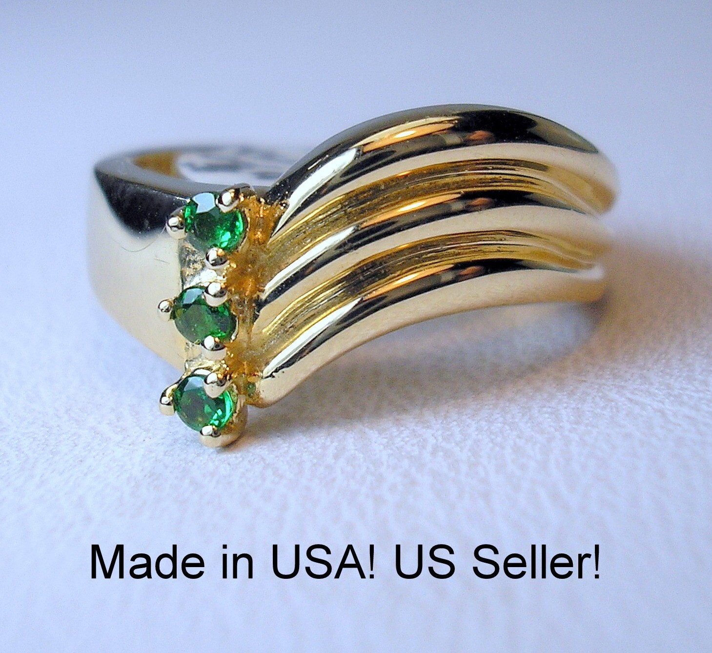 0.11 ct tw Genuine Natural Tsavorite Garnets 14K Yellow Gold Ring Was $995 Video