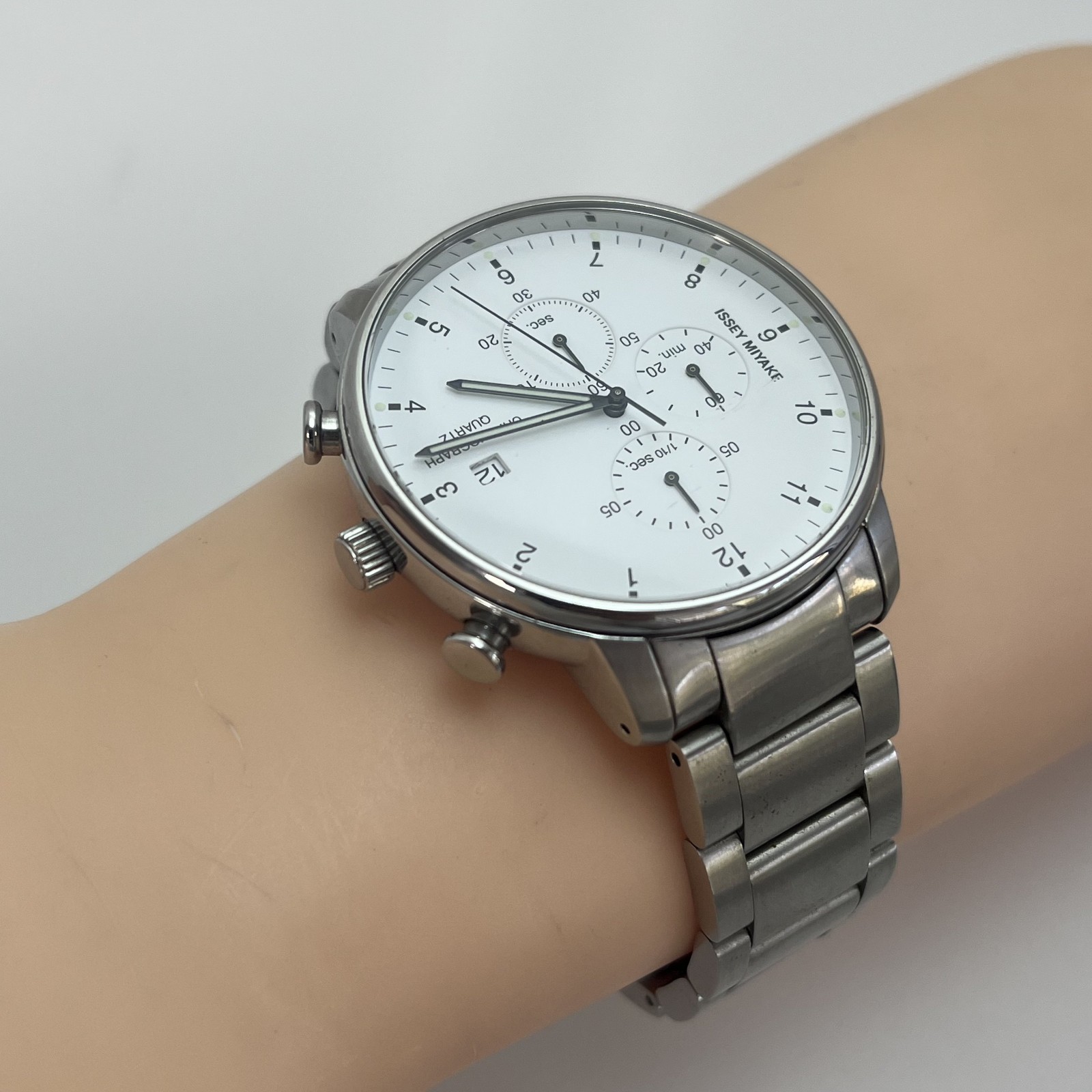Seiko Issey Miyake C by ICHIRO IWASAKI Qz White Dial SS Band Watch Japan#506B