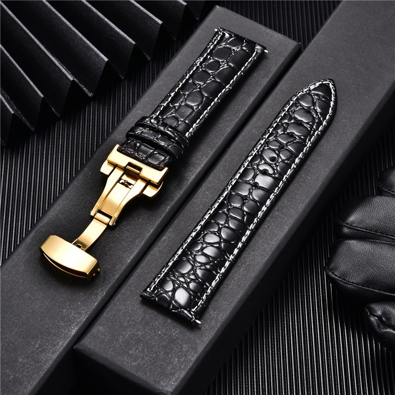 Correas De Reloj De Cuero Con Patrón De Cocodrilo Para Hombre Diseño De Lujo Cor