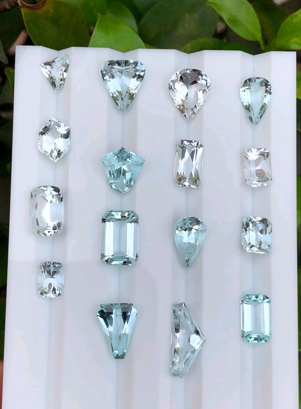 Natural Aquamarine Lot 27.55 Ct Mixed Shape Faceted Loose Blue Gemstones Parcel