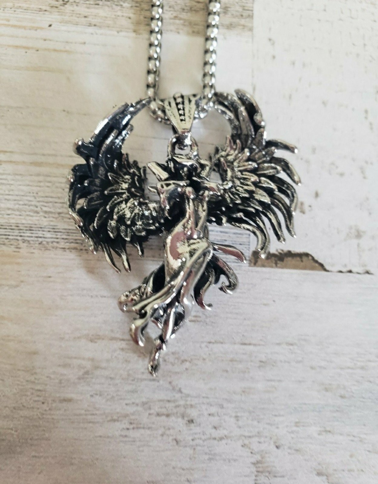 Angel necklace goth love lore jewelry gothic gift men women love cool mystical