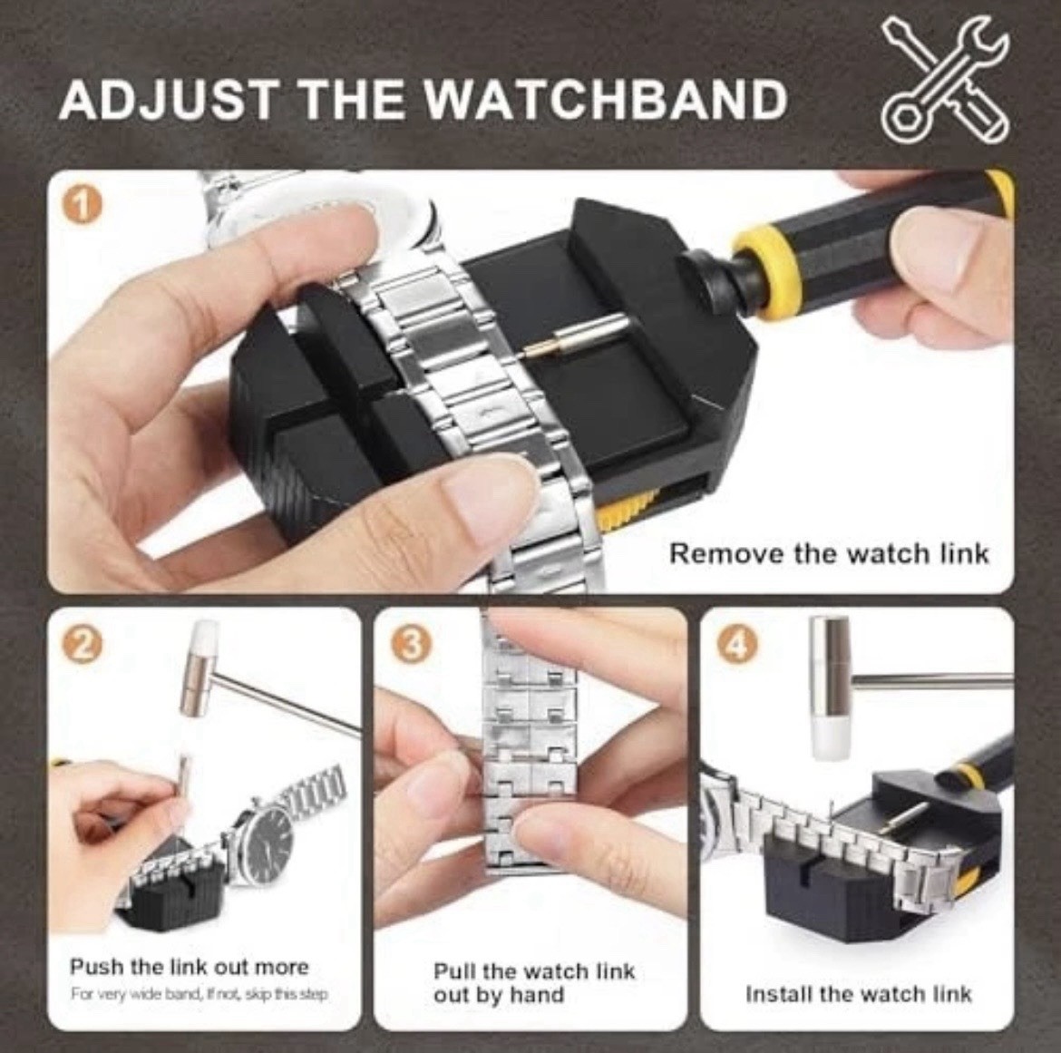 Watch Link Removal Kit Resizing Tool Adjustment New Free Shipping