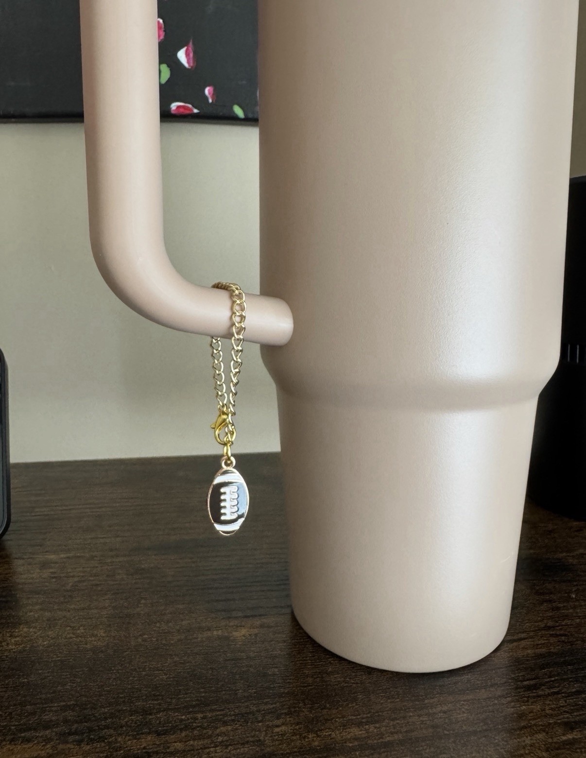 Stanley Cup, Water Bottle or Purse Football Jewelry Charm.