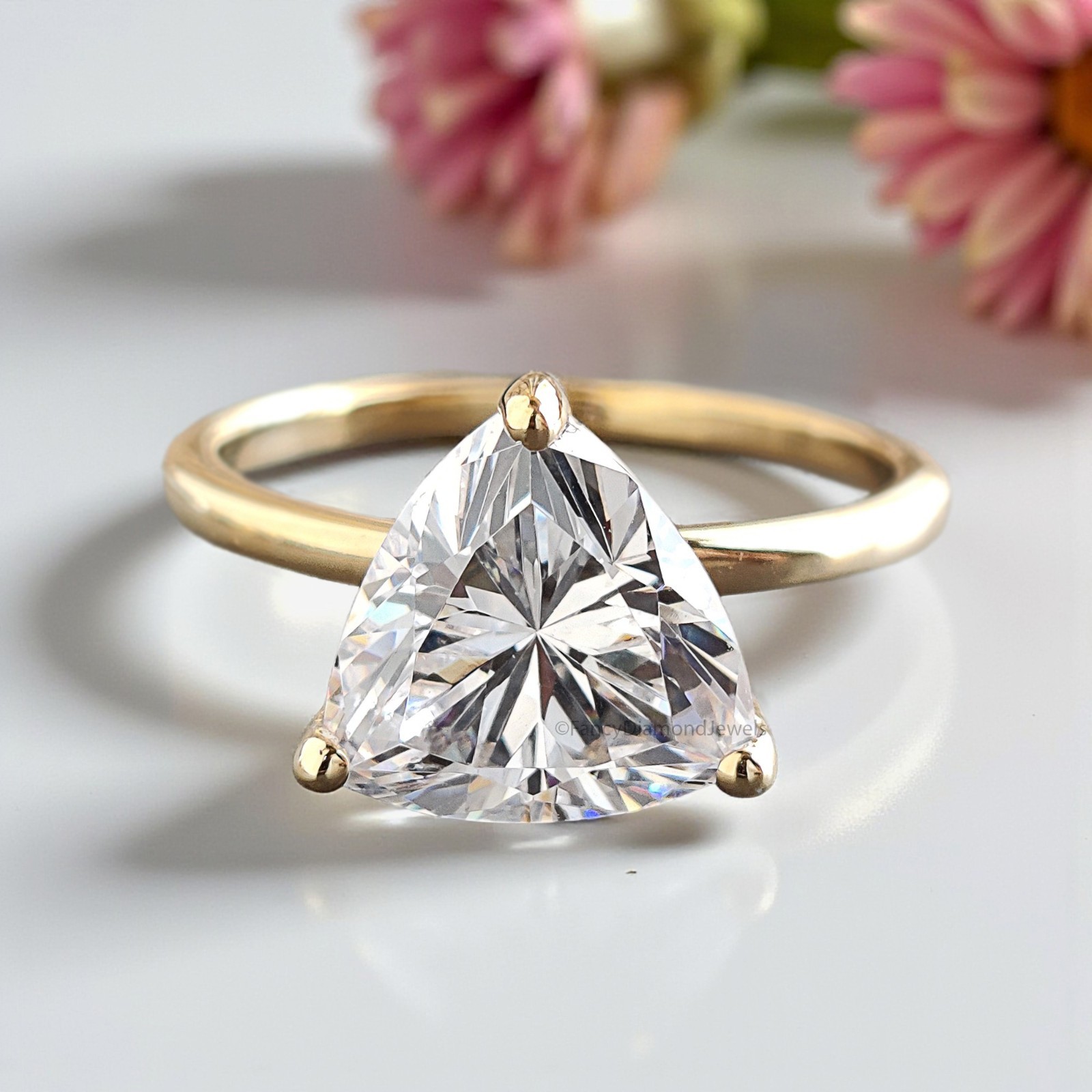 Trillion Cut Engagement ring 6mm 7mm 8mm 9mm 10mm Stone Ring Silver Ring FD439