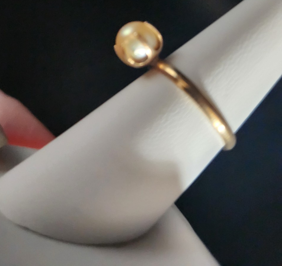 Art Carved Antique 14k Solid Yellow Gold Pearl 6 Prong Ring Size 7 Engagement