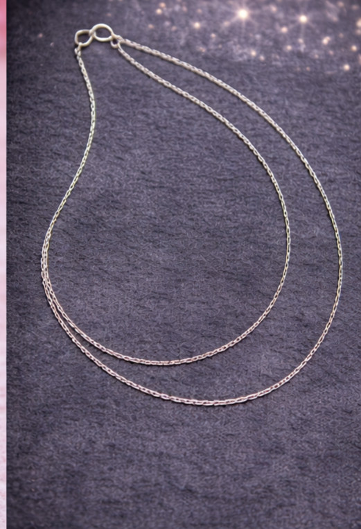 2 gram Gram Necklace Thin Delicate Cable Link 925 Silver 2mm and 9’Inches