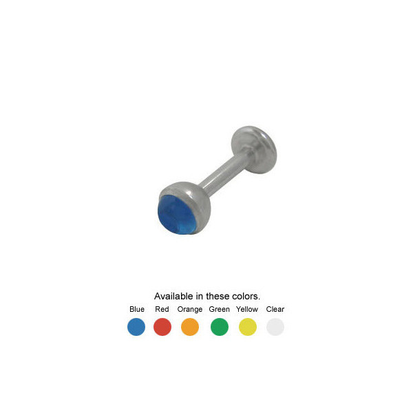 Labret Monroe Surgical Steel with UV Acrylic Design Bead – 6 Colors Available