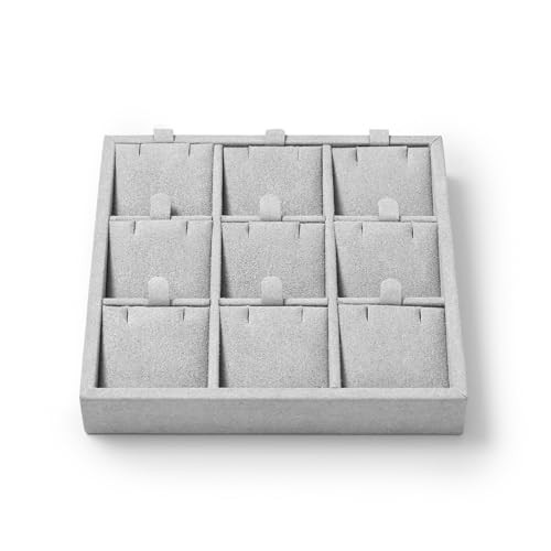 Microfiber 9 Slots Jewelry Pendant Display Tray Travel Modular Jewelry P13512