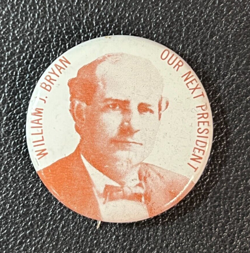 1976 William J. Bryan Presidential Race Enamel Pin 1 1/8″ Political Reprod. VTG!