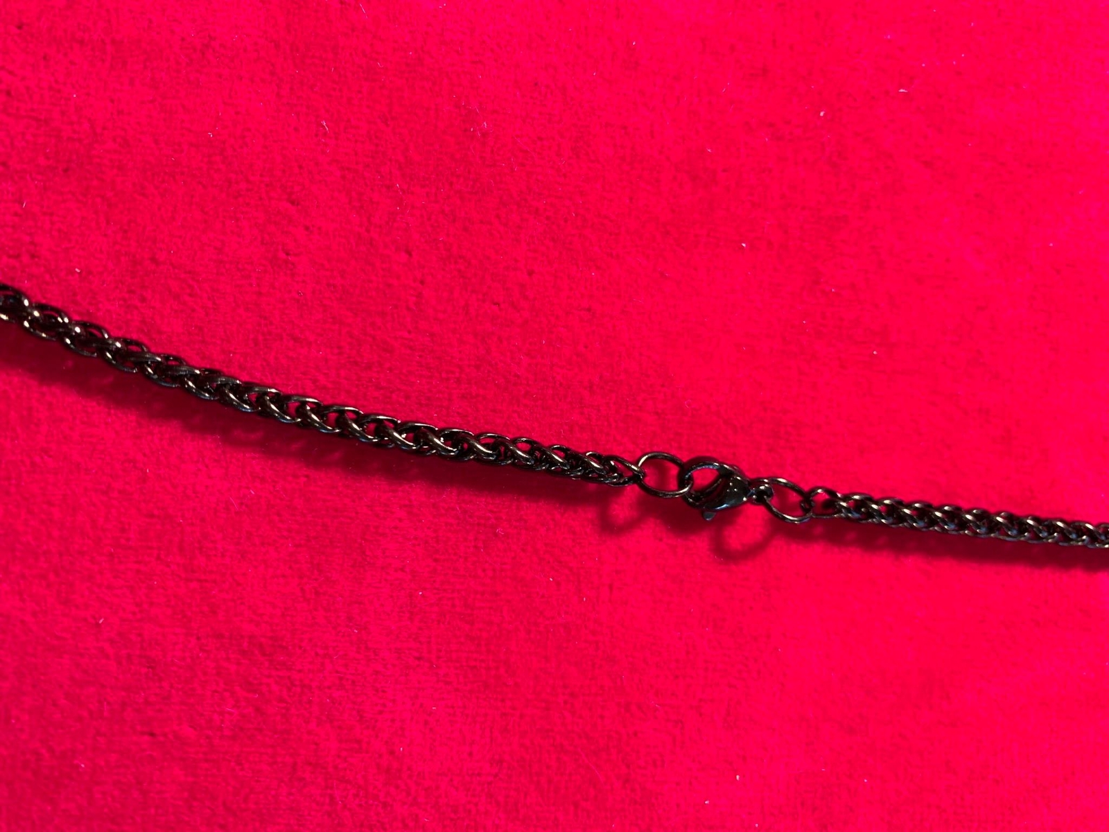 7″-44″ Unisex ,3mm Stainless Steel Black Plated Braided Wheat Necklace