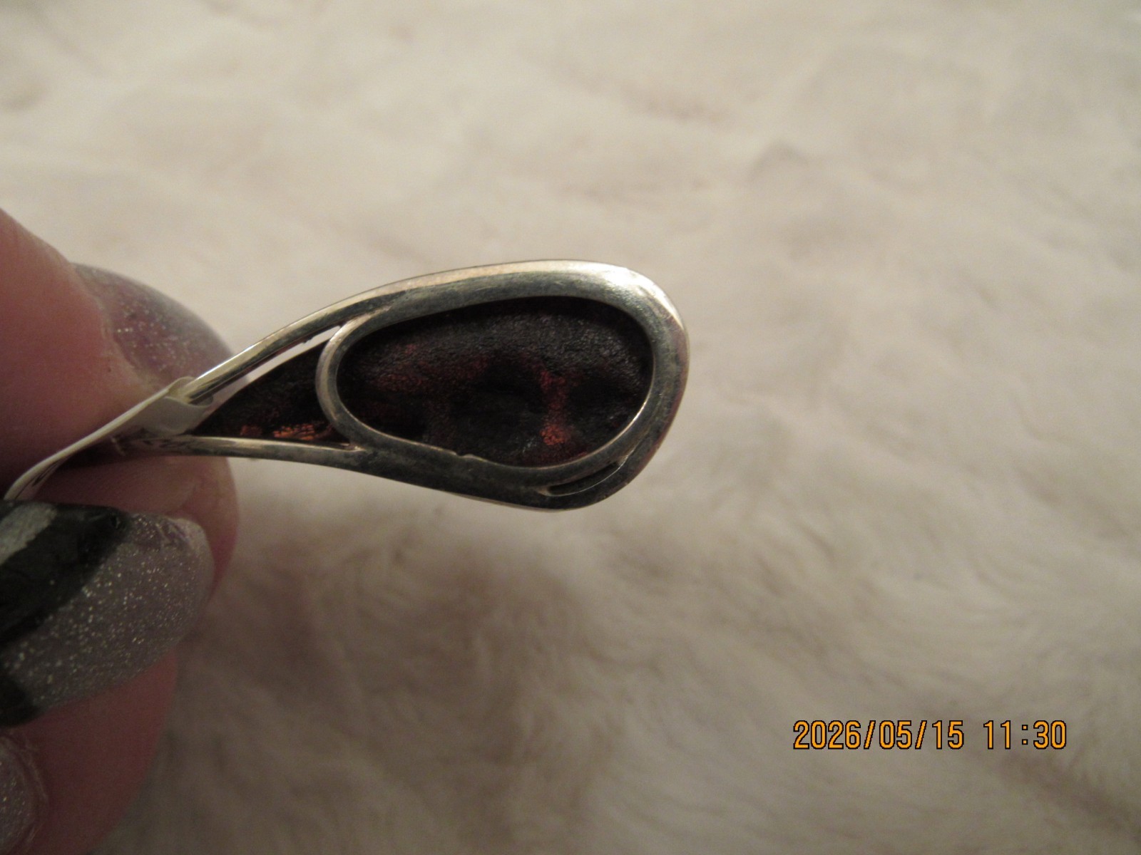 Sterling Silver Pendant Amber America