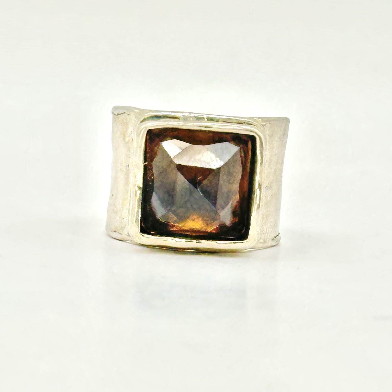 Silpada Retired R1453 Vintage Dusk Til Dawn Silver Smoky Quartz Ring Size 7.75