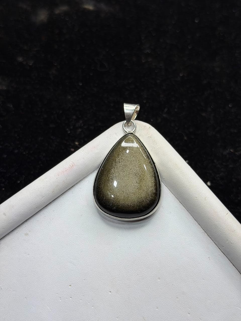 Natural Golden Obsidian 925 Sterling Silver Pendant Handmade Jewelry